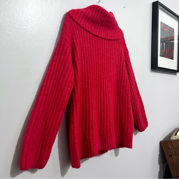 NWT Maeve By Anthropologie Cherry Red Cowl Neckline Pullover Knit Sweater π - Picture 8 of 16